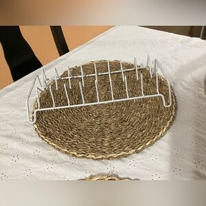 White Metal Kitchen Organizer Rack